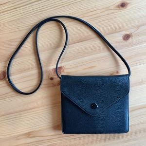 Black Faux Leather Envelope Purse